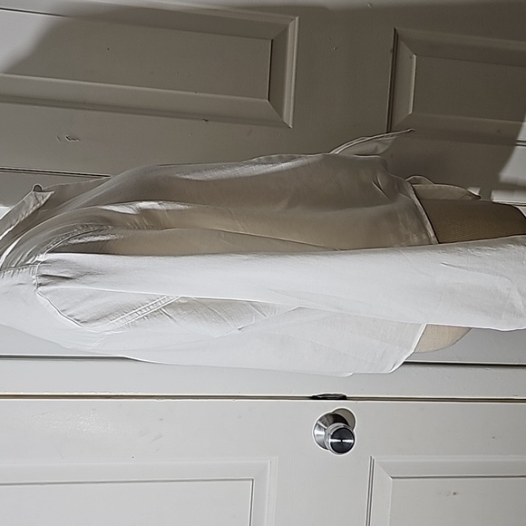 Madewell white women's button-down shirt tie bottom. cotton. Size XXL - Picture 6 of 11